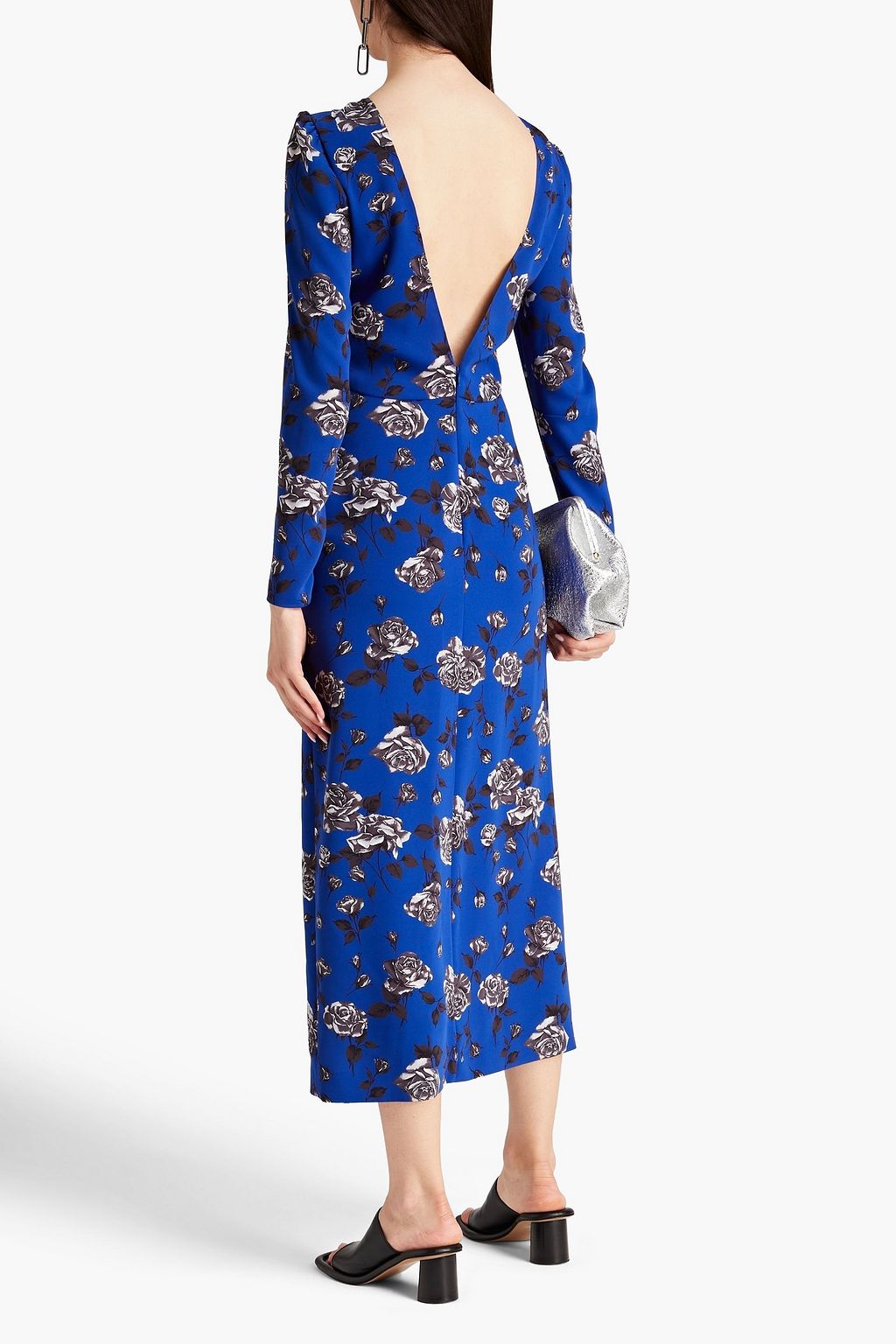 REDVALENTINO Floral-print crepe midi dress