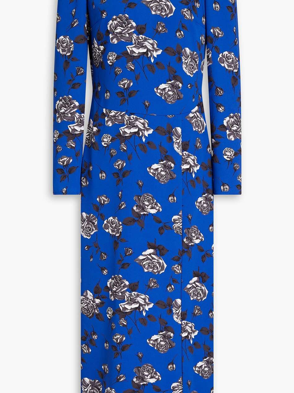 floral-print crepe midi dress