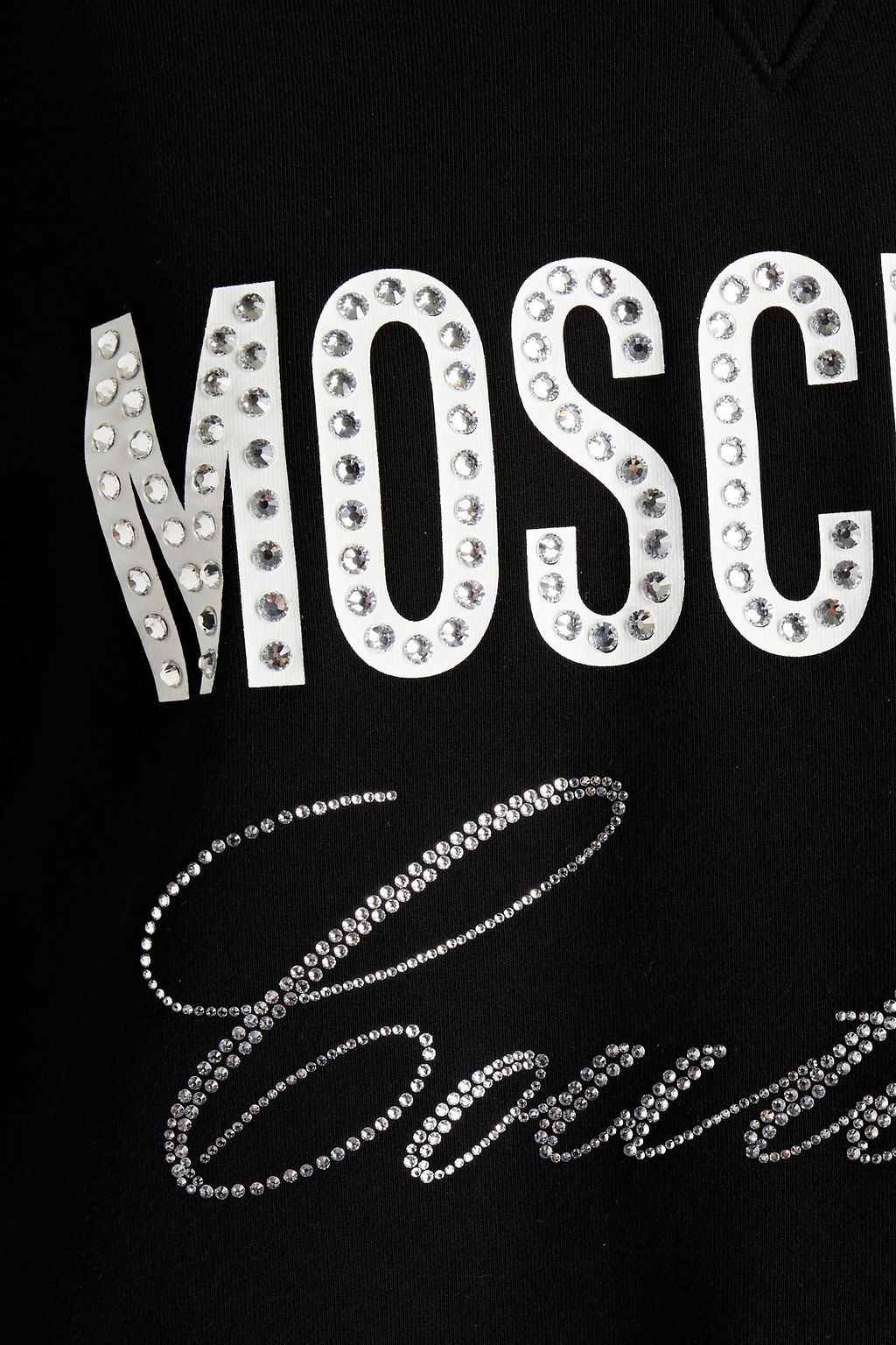 MOSCHINO Hoodie aus Baumwollfrottee mit Logoprint und Tülleinsätzen
