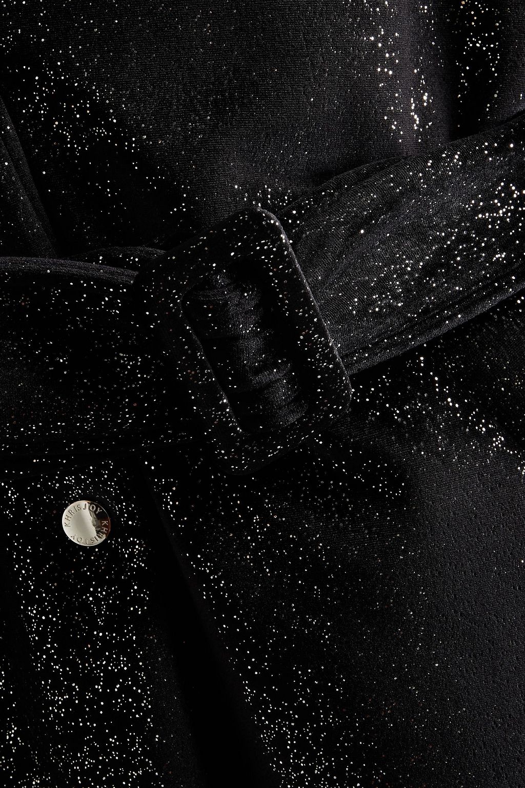 KHRISJOY Belted glittered velour jacket
