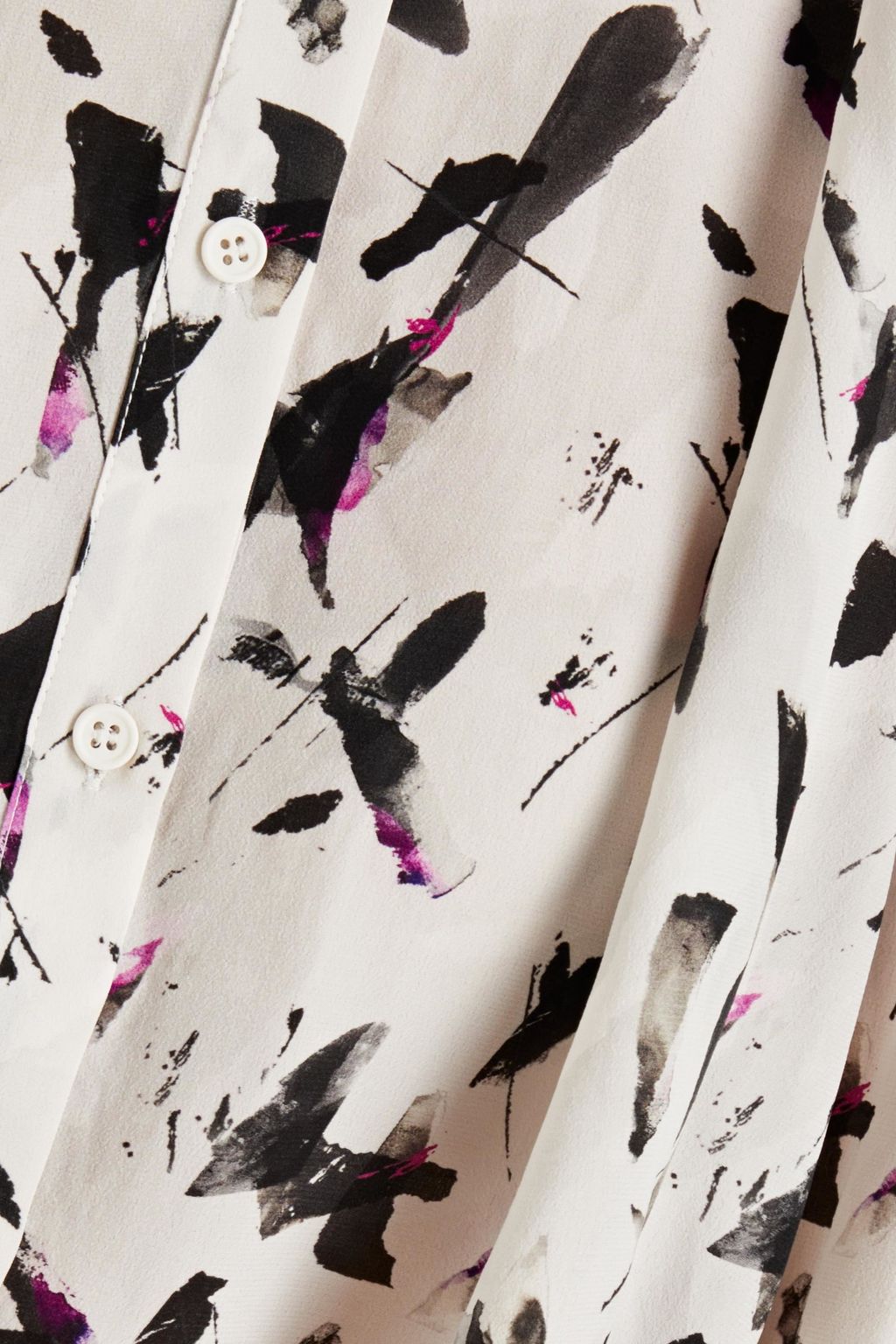 IRO Avila pleated printed crepe de chine blouse