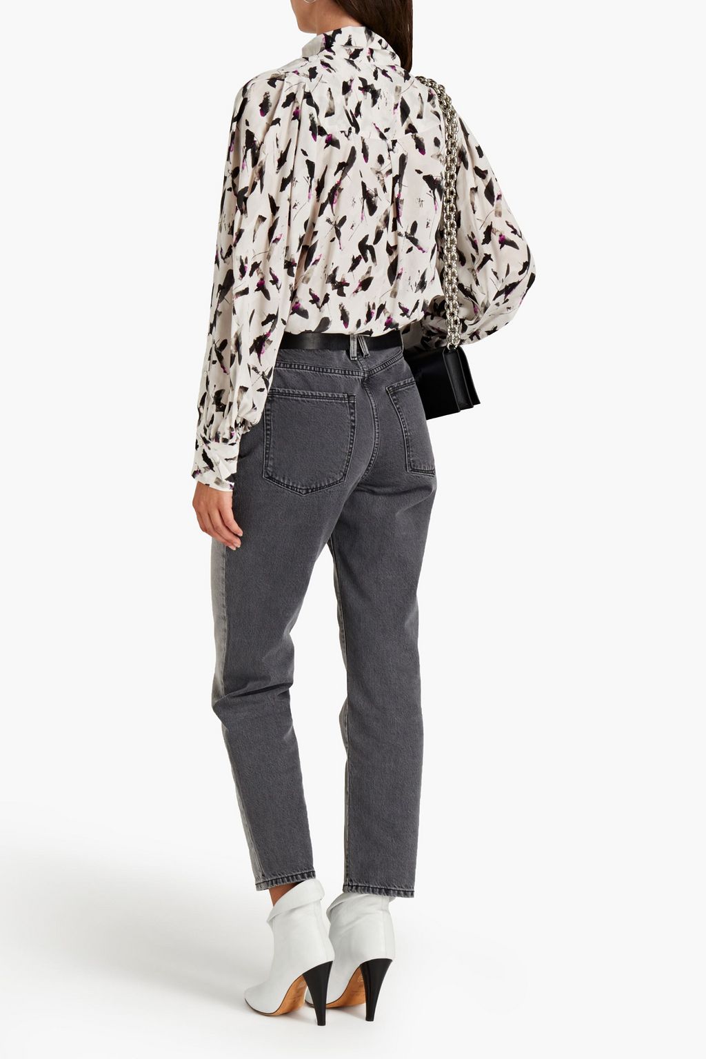 IRO Avila pleated printed crepe de chine blouse