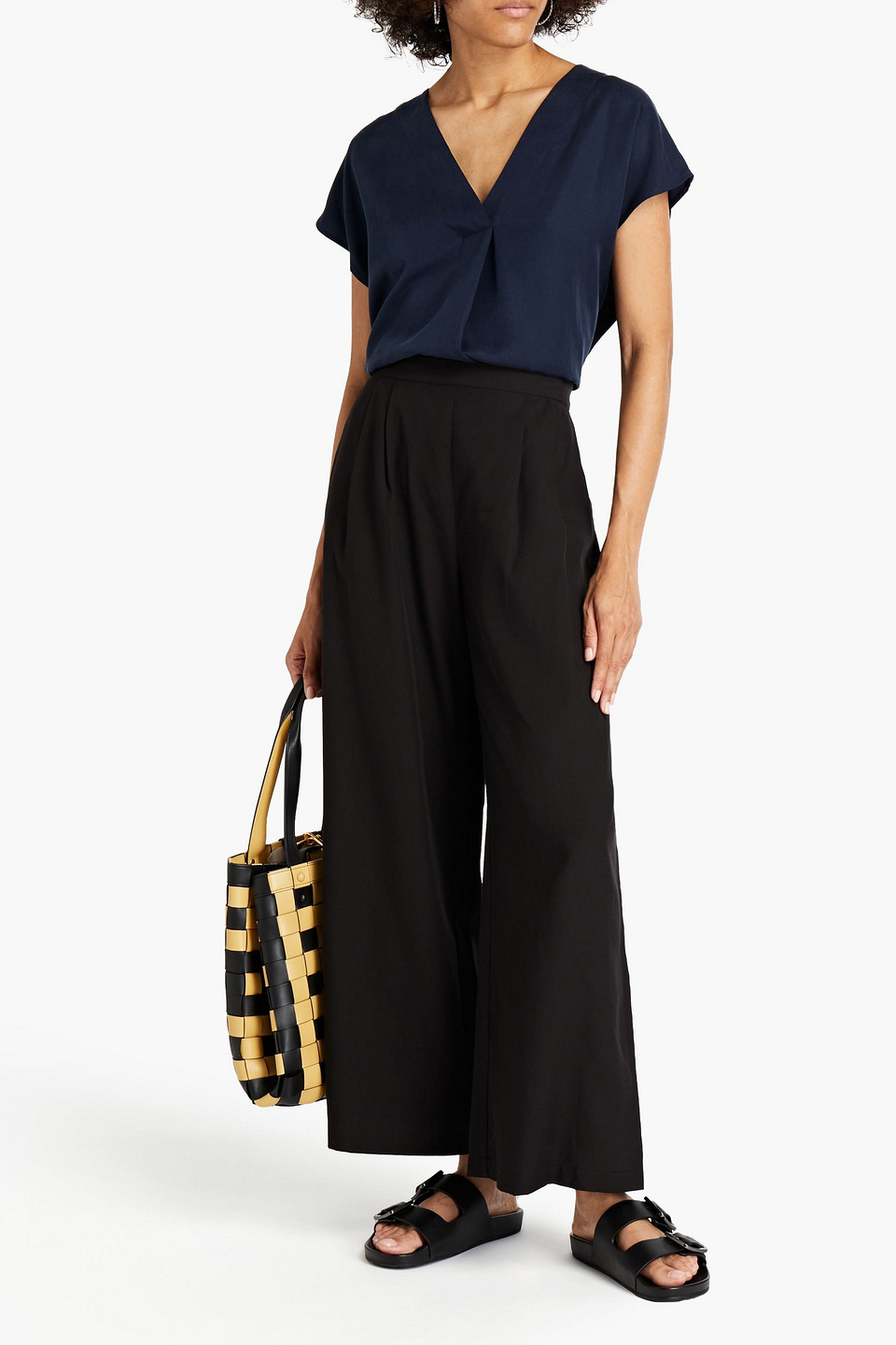 Samsoe & Samsoe Himill Tencel-twill Blouse In Blue