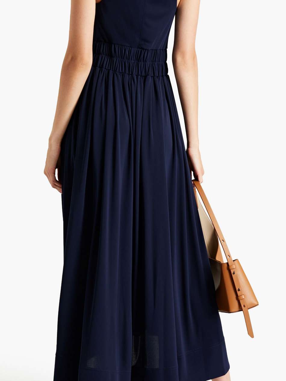 gathered jersey midi dress