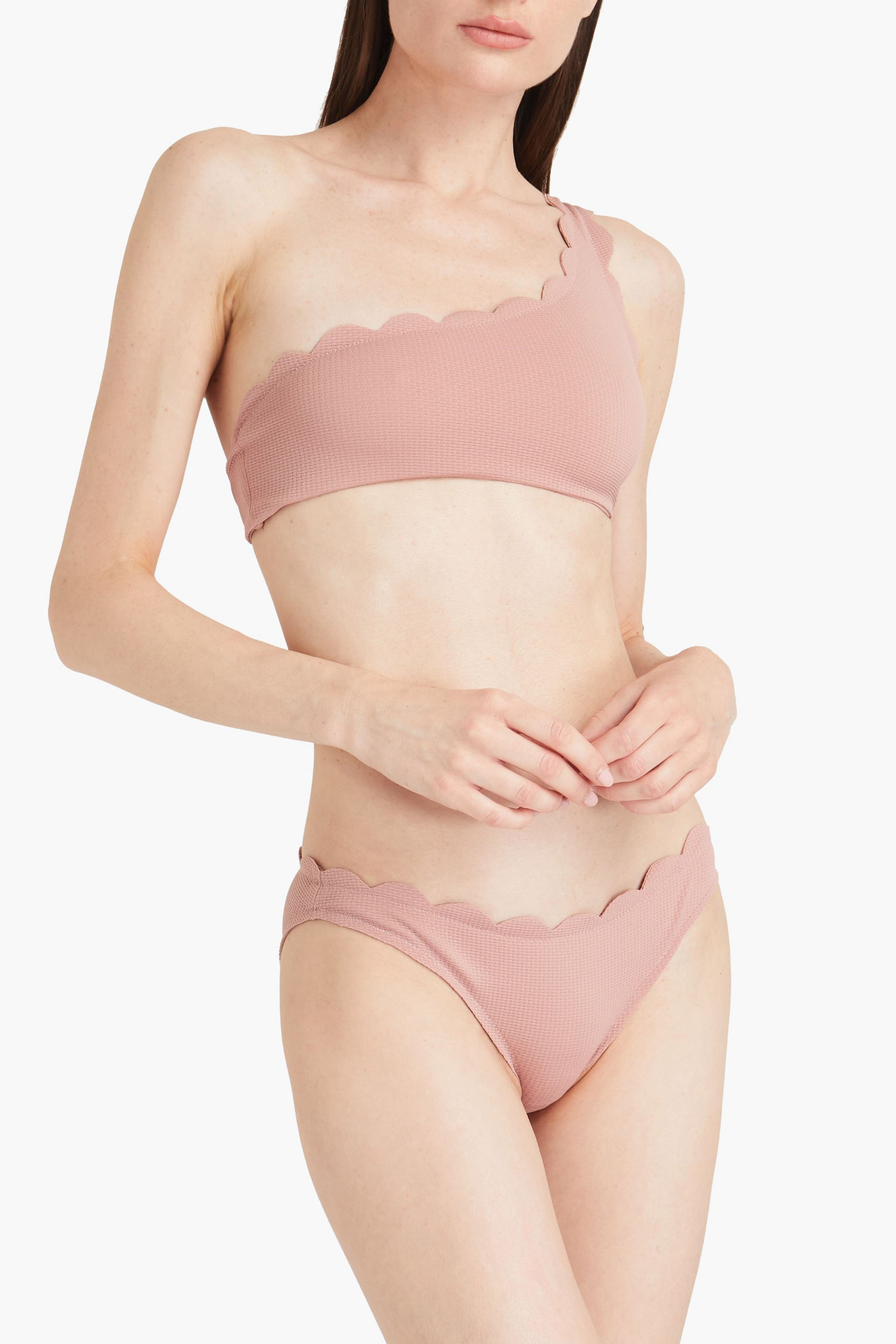 Marysia Santa Barbara textured stretch-crepe mid-rise bikini briefs