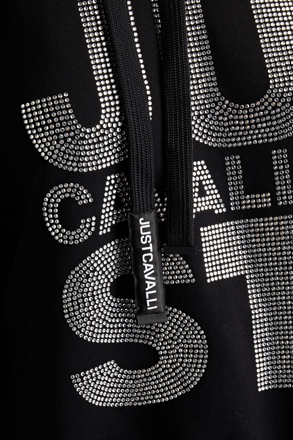 JUST CAVALLI Oversized crystal-embellished French cotton-terry hoodie ...