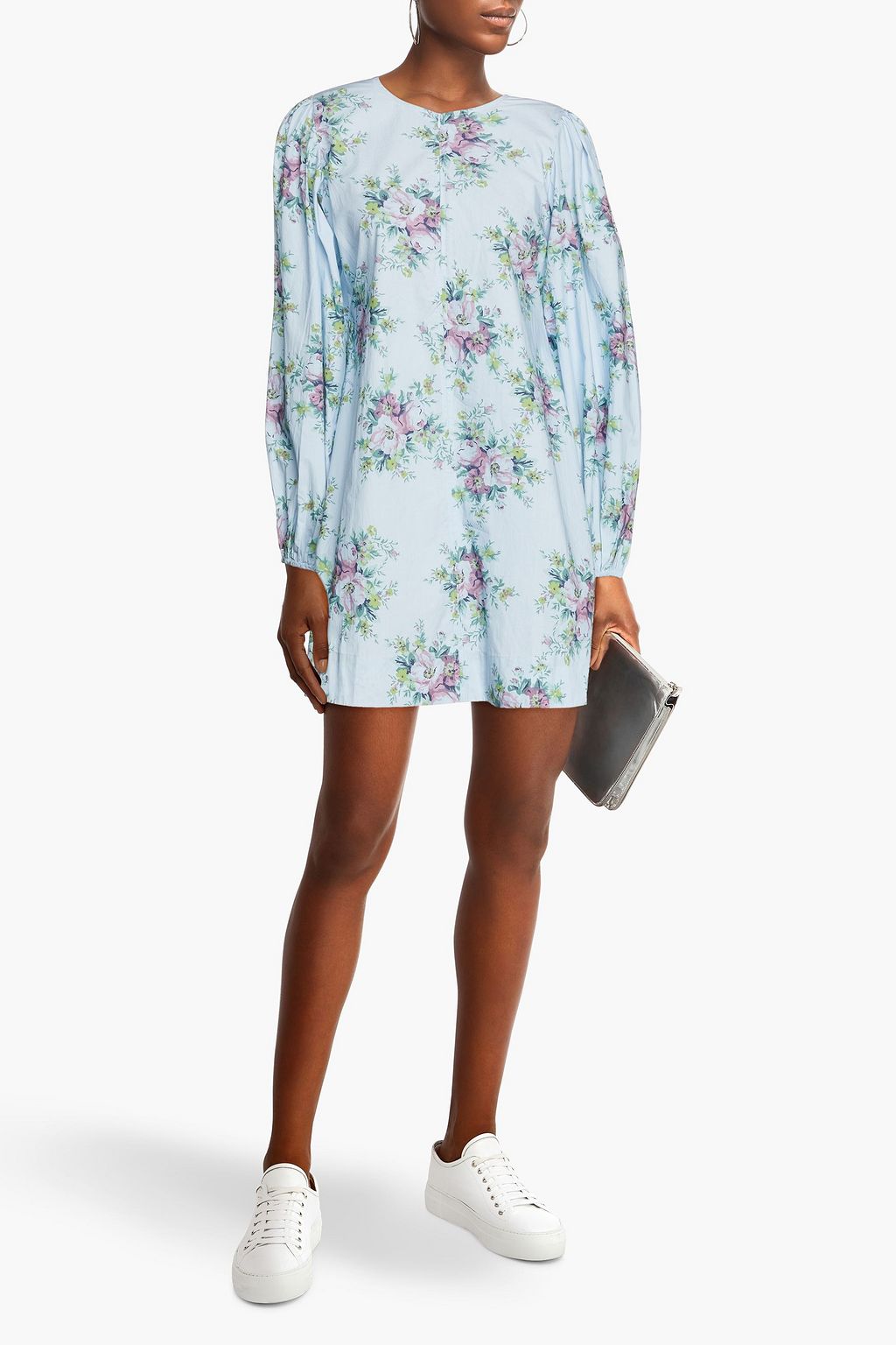 GANNI Floralprint organic cottonpoplin mini dress THE