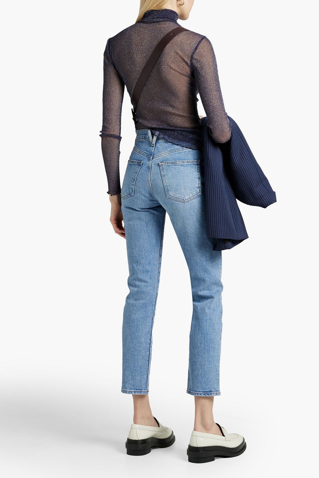 VERONICA BEARD Ryleigh cropped high-rise straight-leg jeans