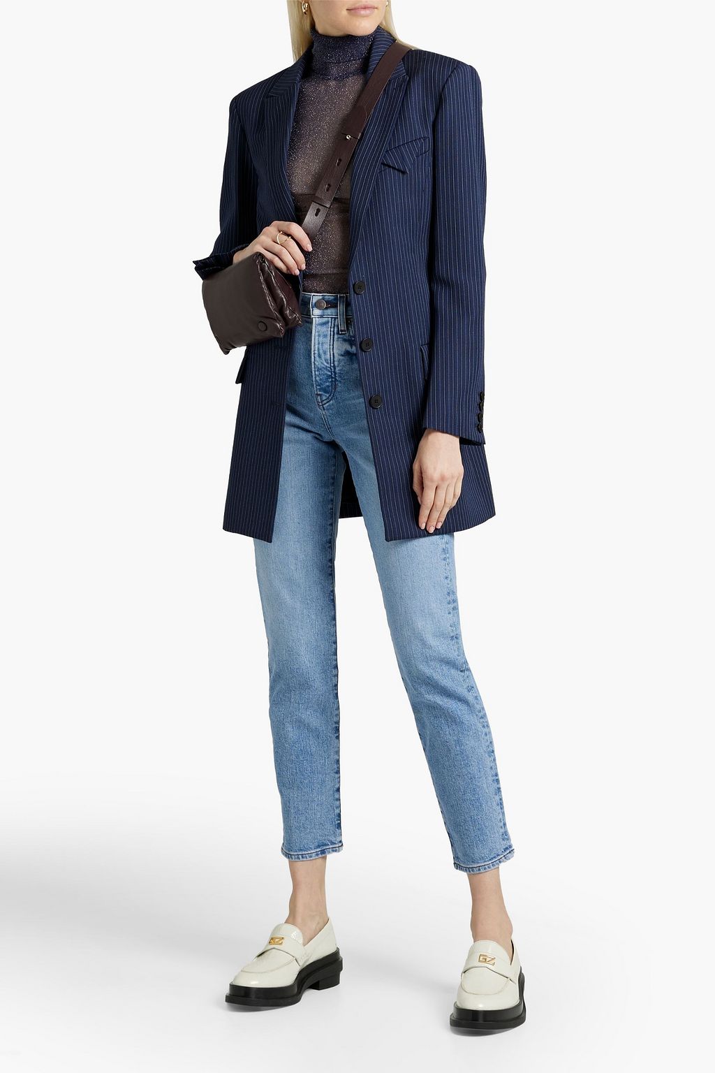 VERONICA BEARD Ryleigh cropped high-rise straight-leg jeans