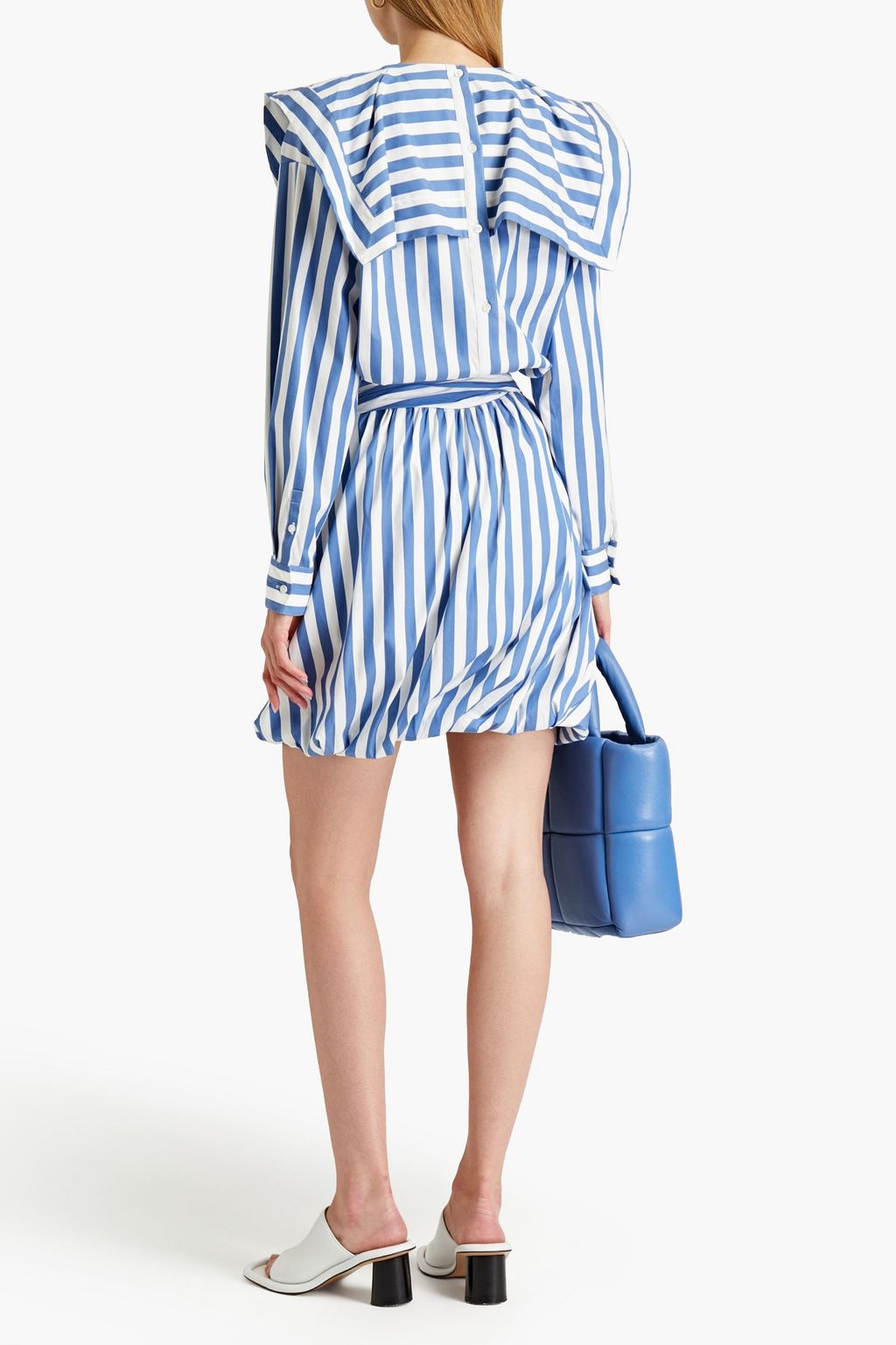 3.1 PHILLIP LIM Tie-front striped cotton-blend poplin mini skirt