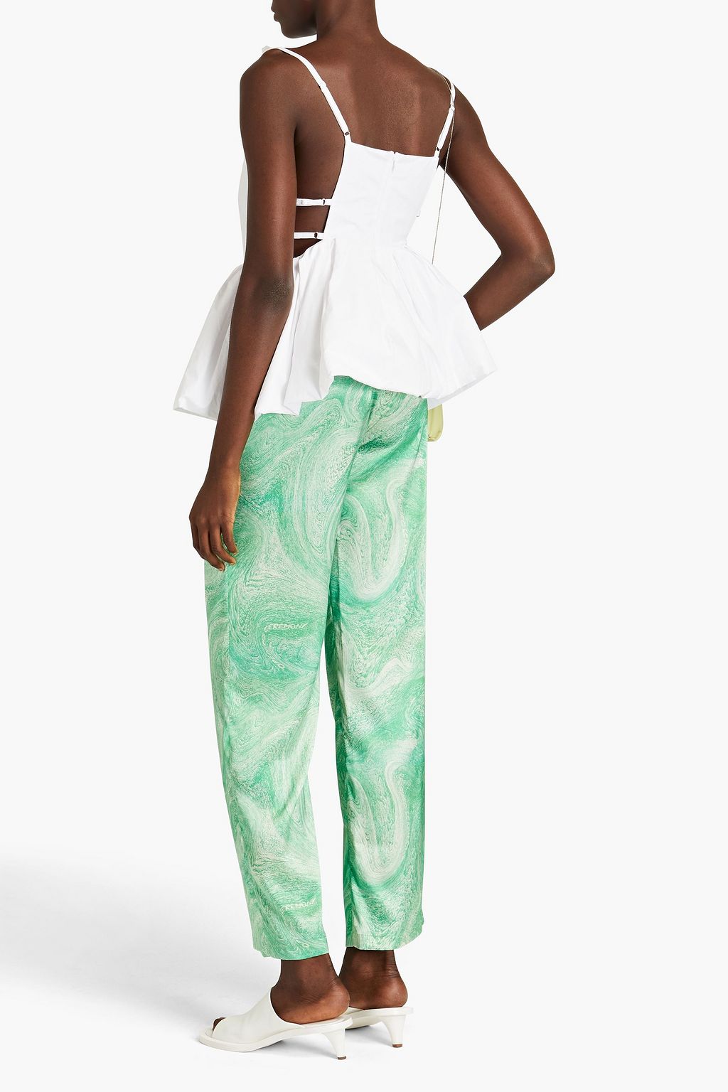 3.1 PHILLIP LIM Gathered cotton peplum top