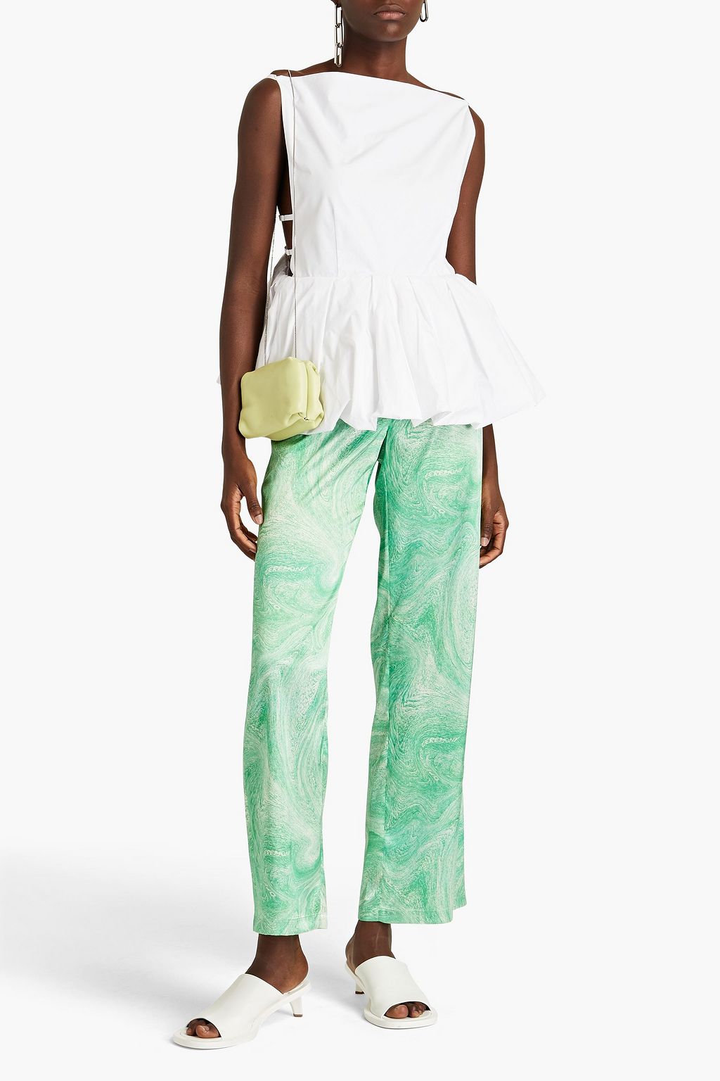3.1 PHILLIP LIM Gathered cotton peplum top