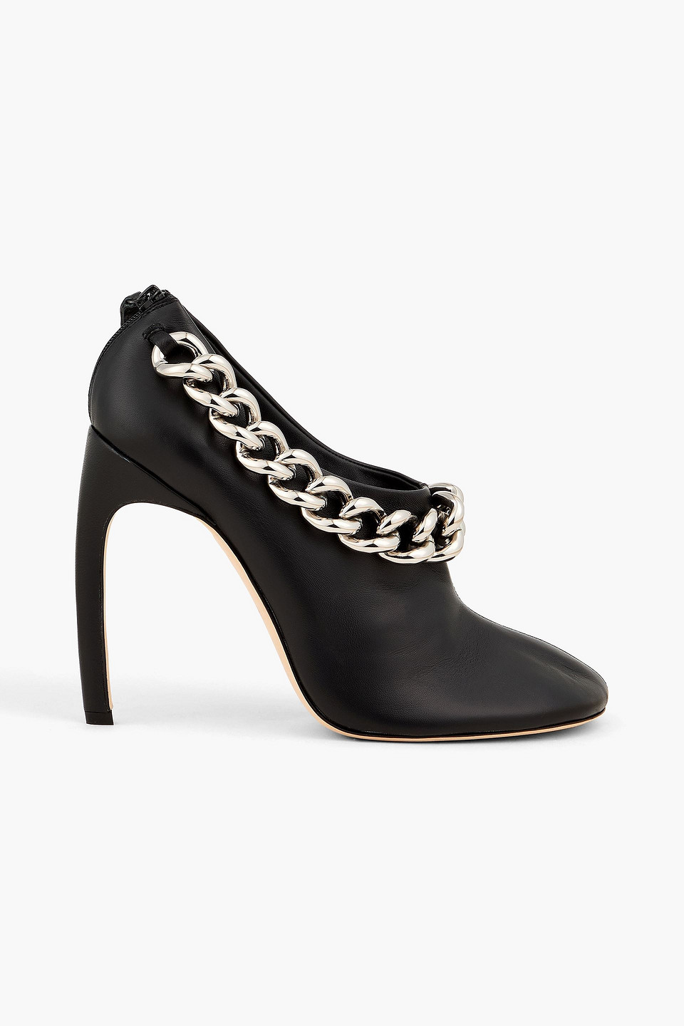 victoria beckham - carmen chain-embellished leather pumps - black - eu 36