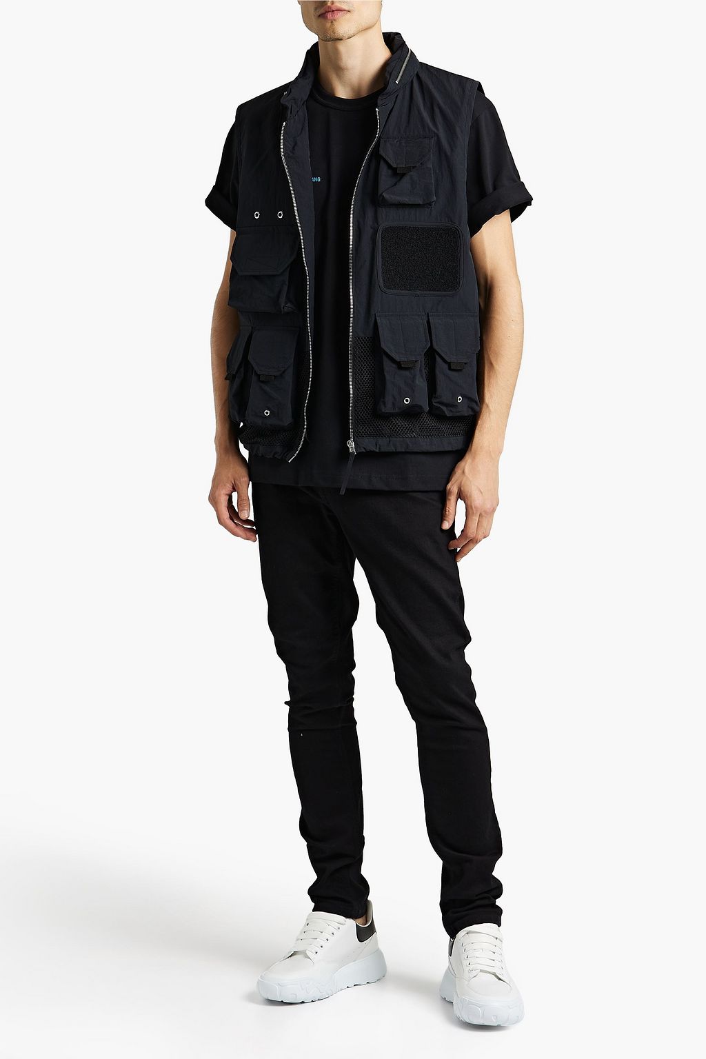 HELMUT LANG Shell and mesh vest
