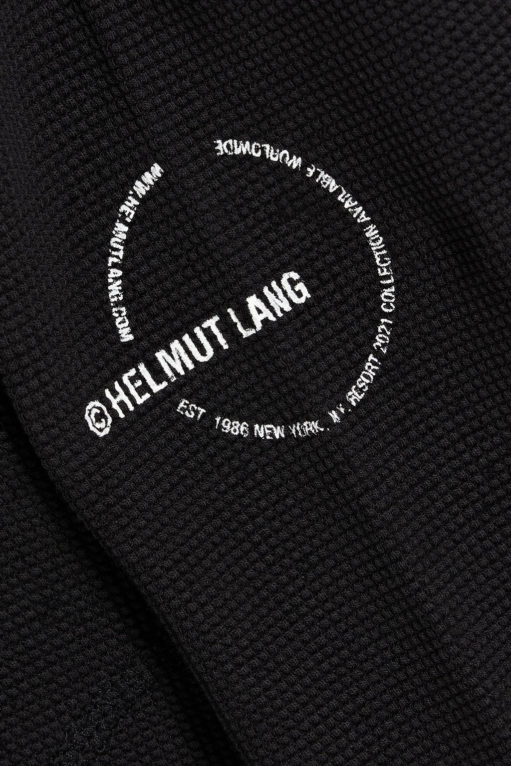 HELMUT LANG Waffle-knit cotton-blend half-zip sweatshirt