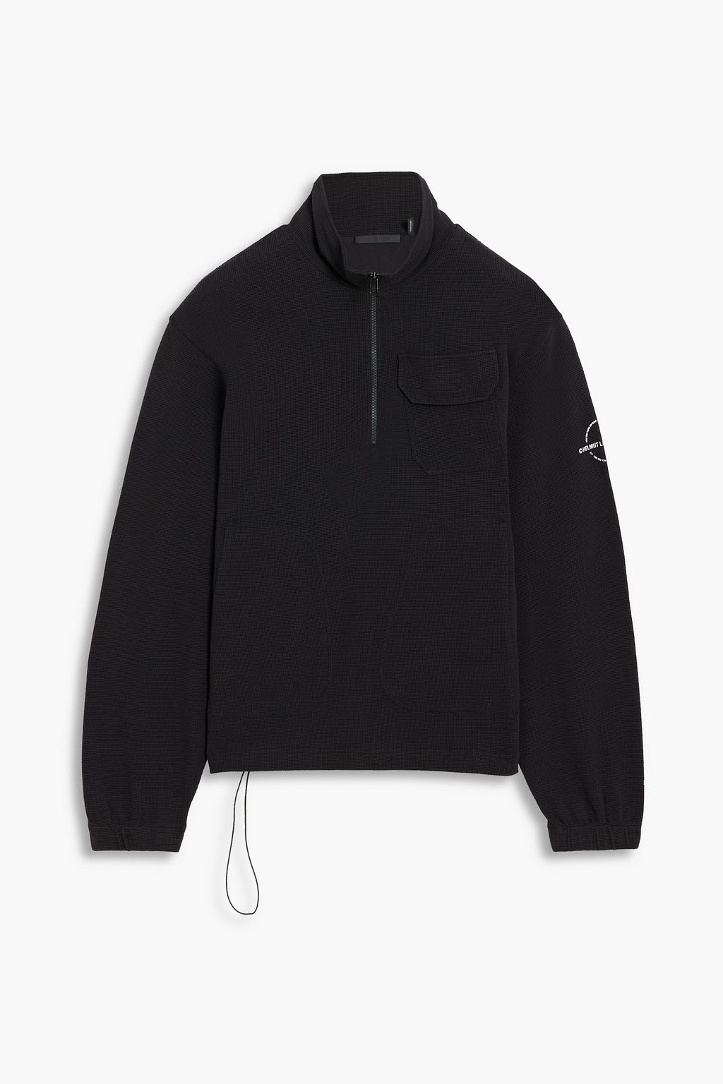 HELMUT LANG Waffle-knit cotton-blend half-zip sweatshirt | THE OUTNET