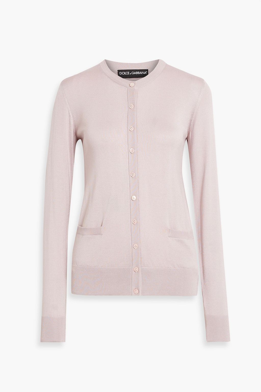 Lilac Corded lace-paneled silk-blend 