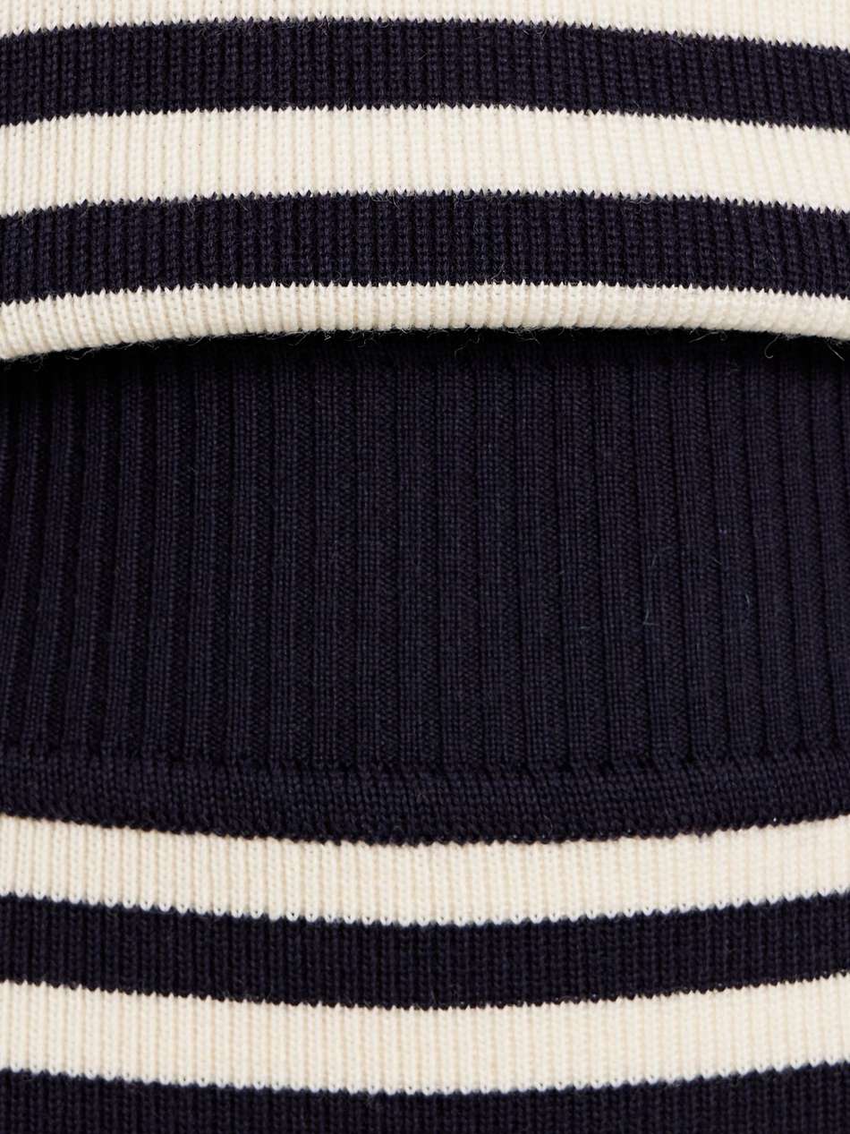 striped ribbed wool dress