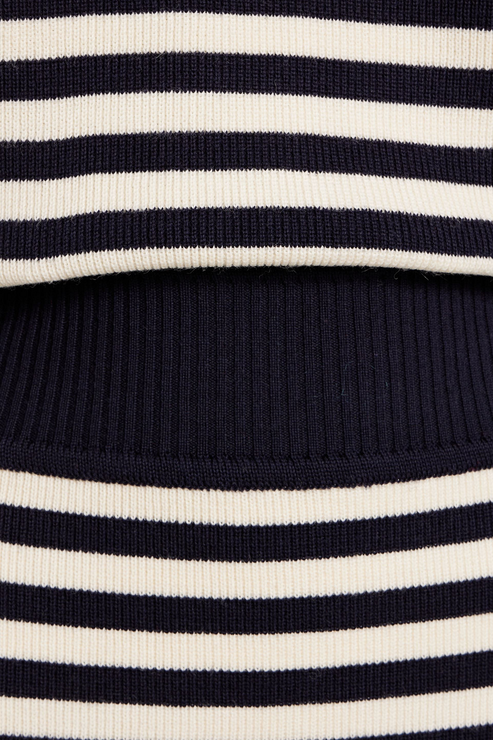 Shop Alexandre Vauthier Striped Ribbed Wool Dress In Navy