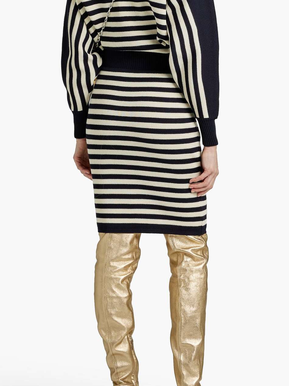 striped ribbed wool dress