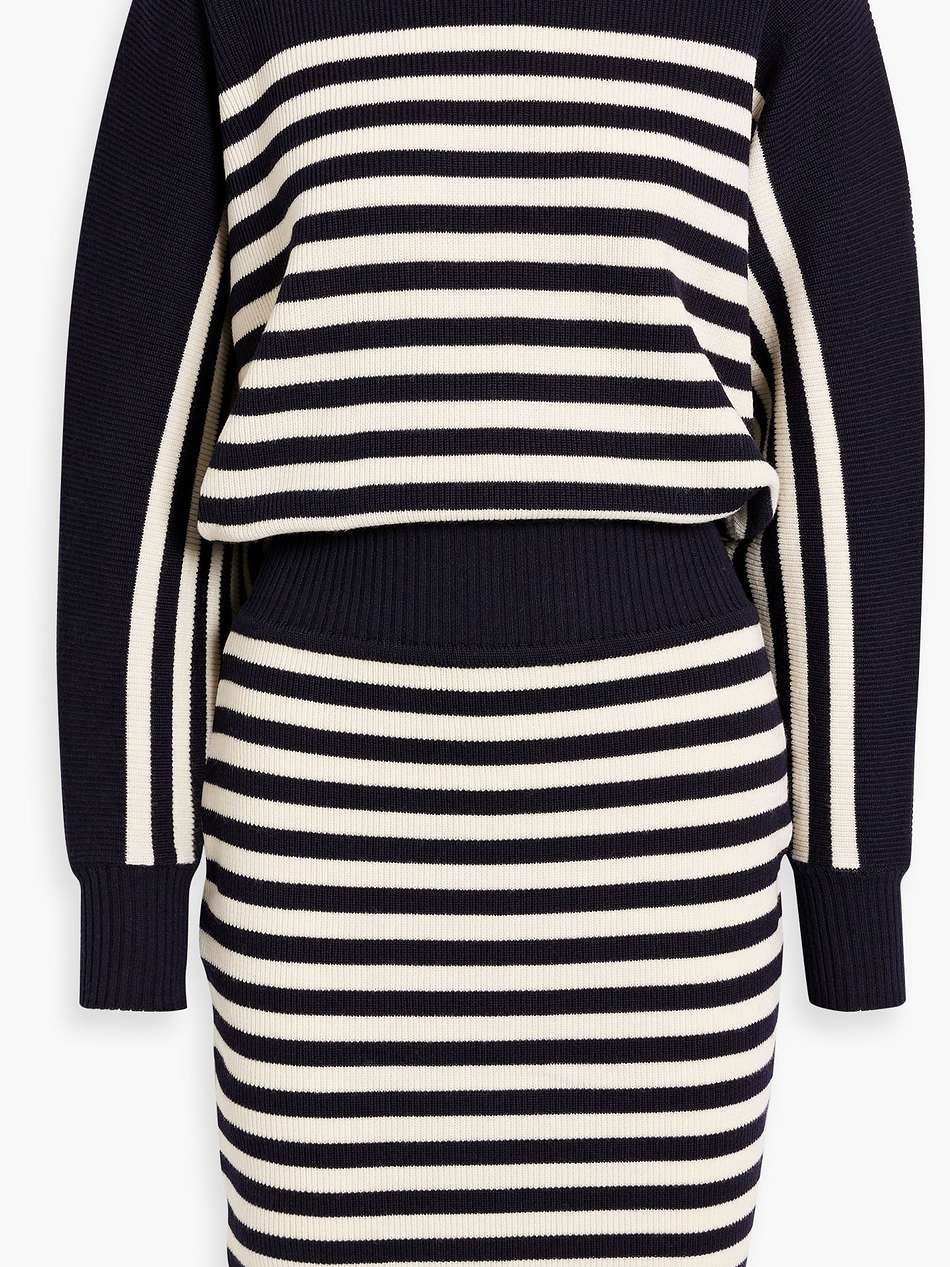 striped ribbed wool dress