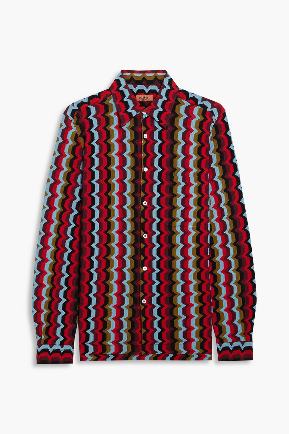 Crochet-knit cotton shirt