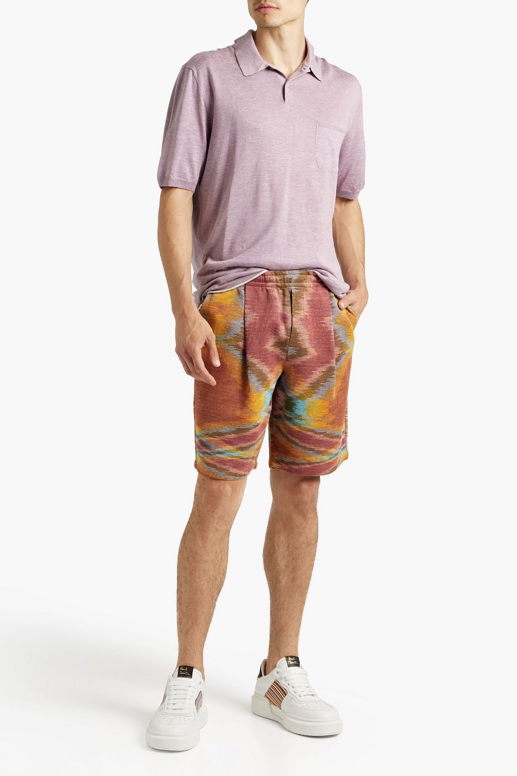 MISSONI Crochet-knit linen-blend shorts