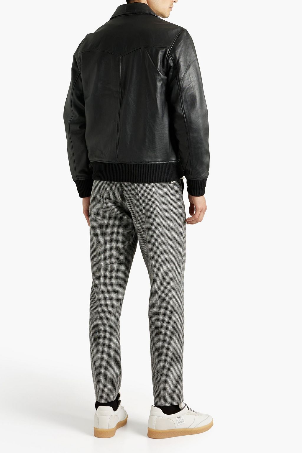 SANDRO Houndstooth wool-blend pants