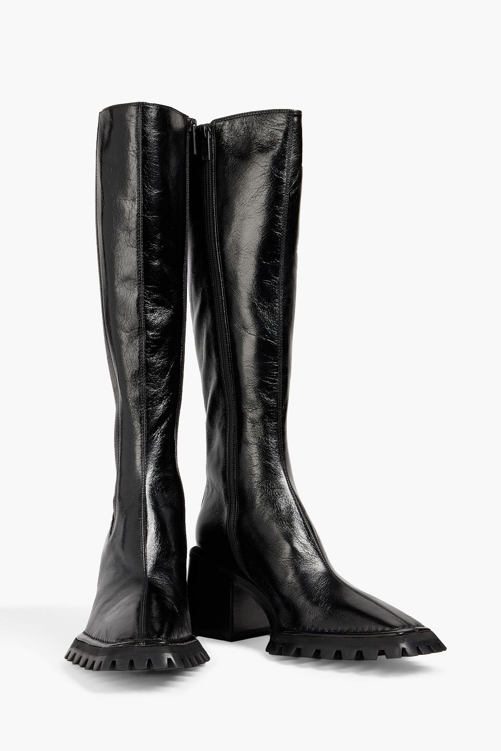 ALEXANDER WANG Parker cracked-leather knee boots