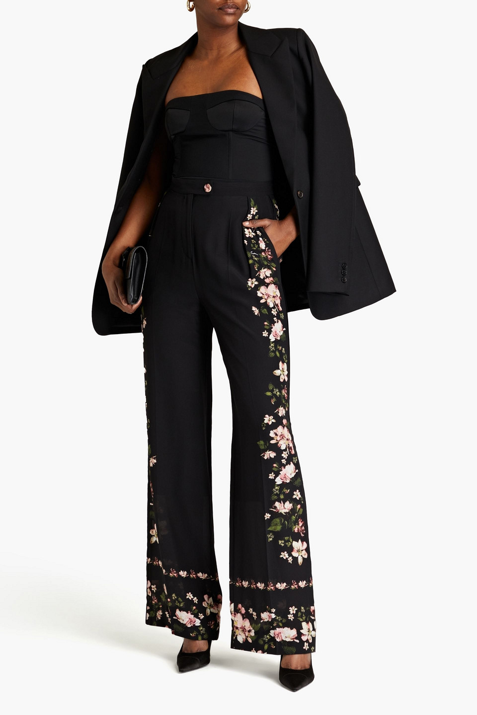 Erdem Floral-print Silk-crepe Wide-leg Trousers