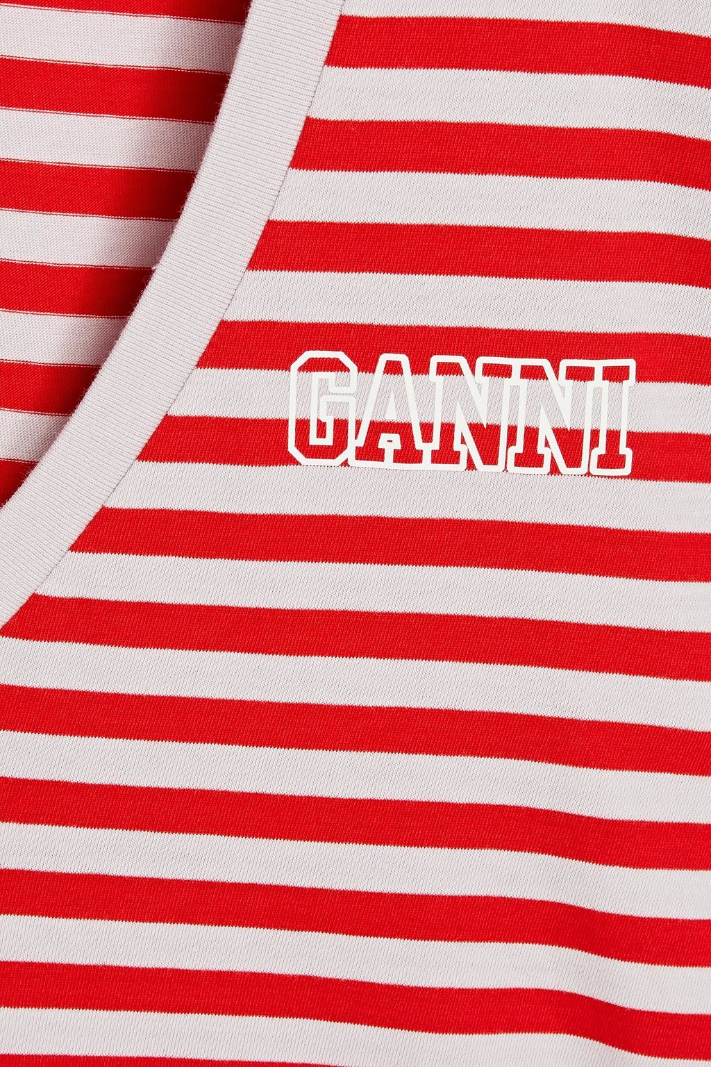 GANNI Striped printed organic cottonjersey Tshirt THE