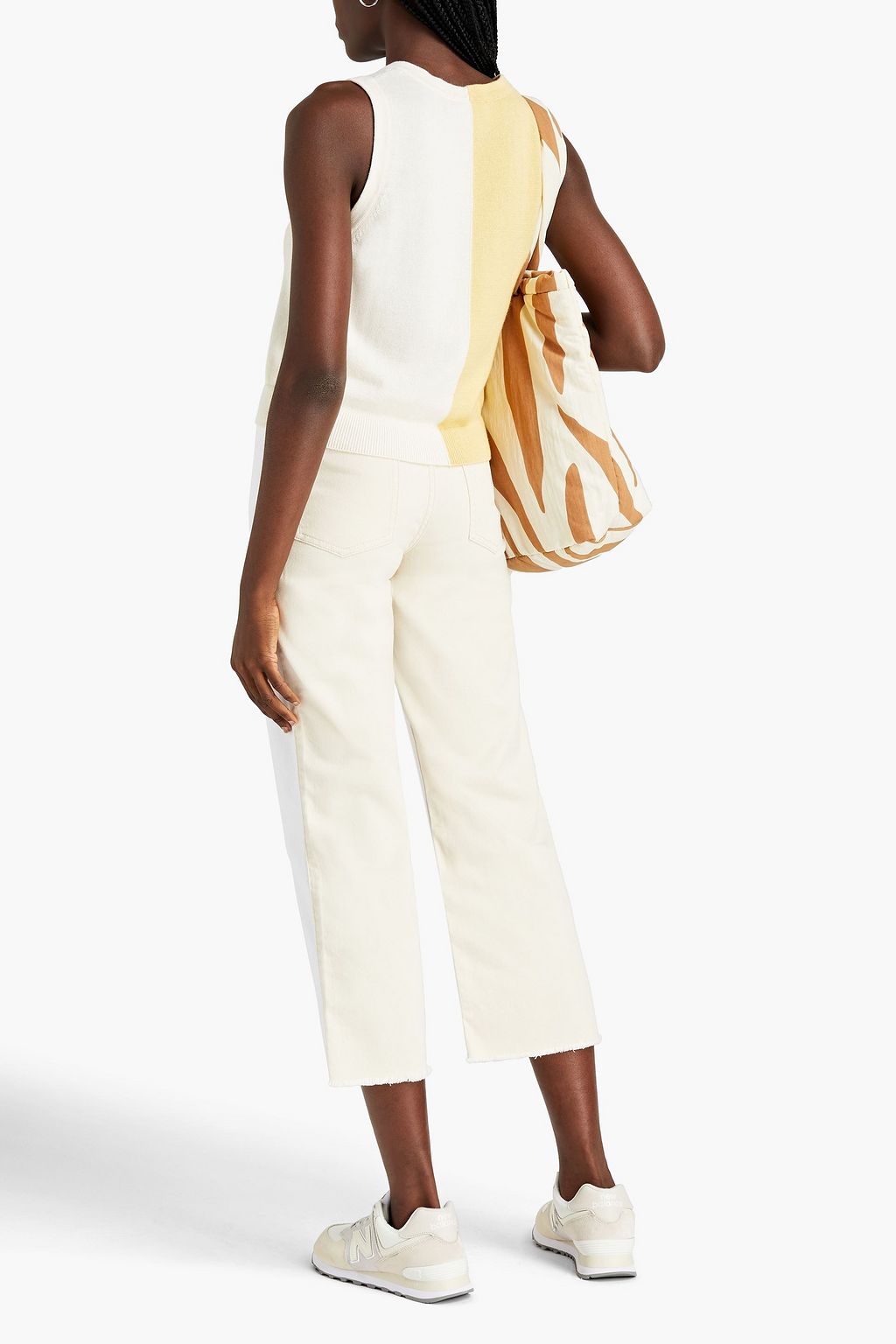 BAUM UND PFERDGARTEN Needra zweifarbige, hoch sitzende Cropped Jeans mit geradem Bein