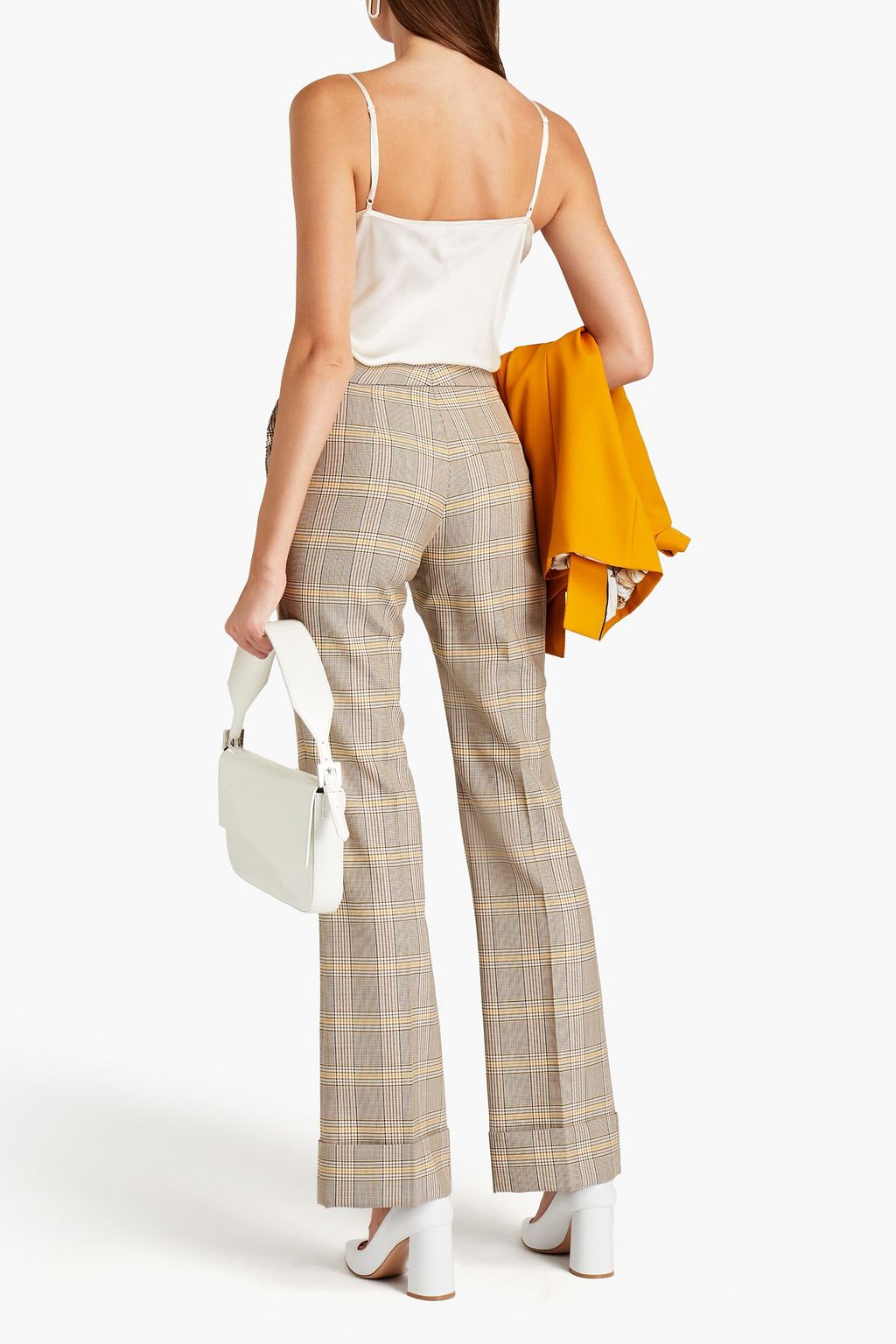 VICTORIA BECKHAM Checked wool bootcut pants