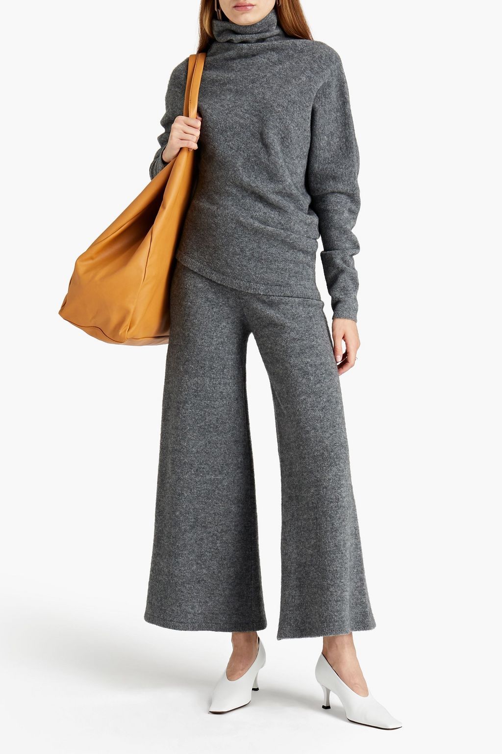 PROENZA SCHOULER Asymmetric mélange knitted turtleneck sweater