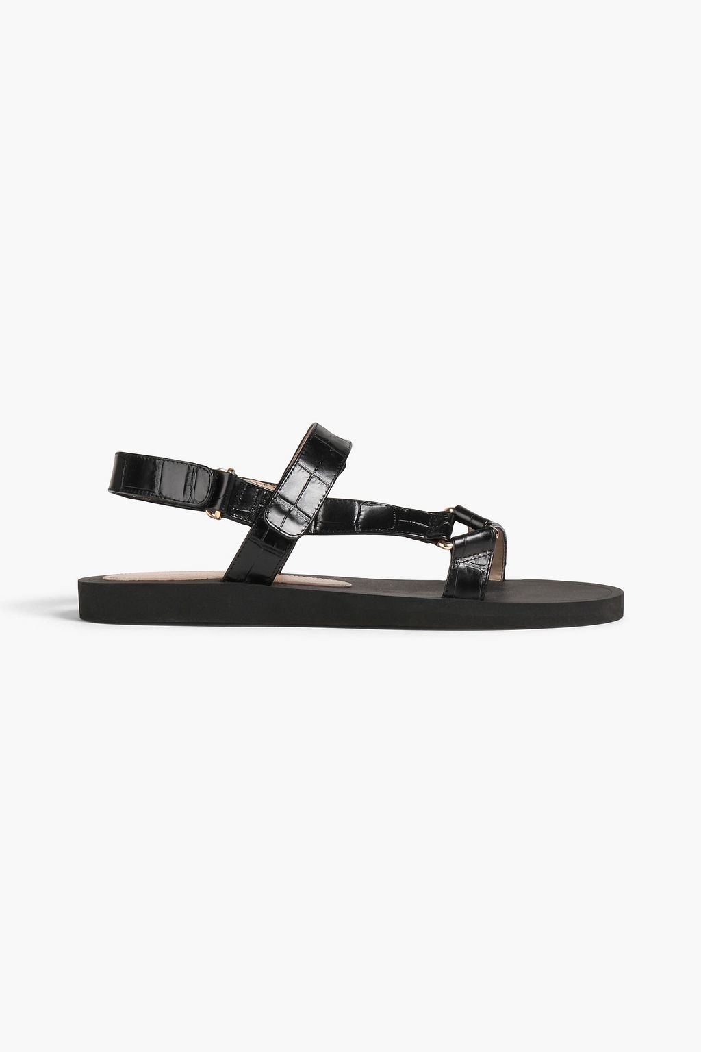 STUART WEITZMAN Vail croc-effect leather sandals | THE OUTNET