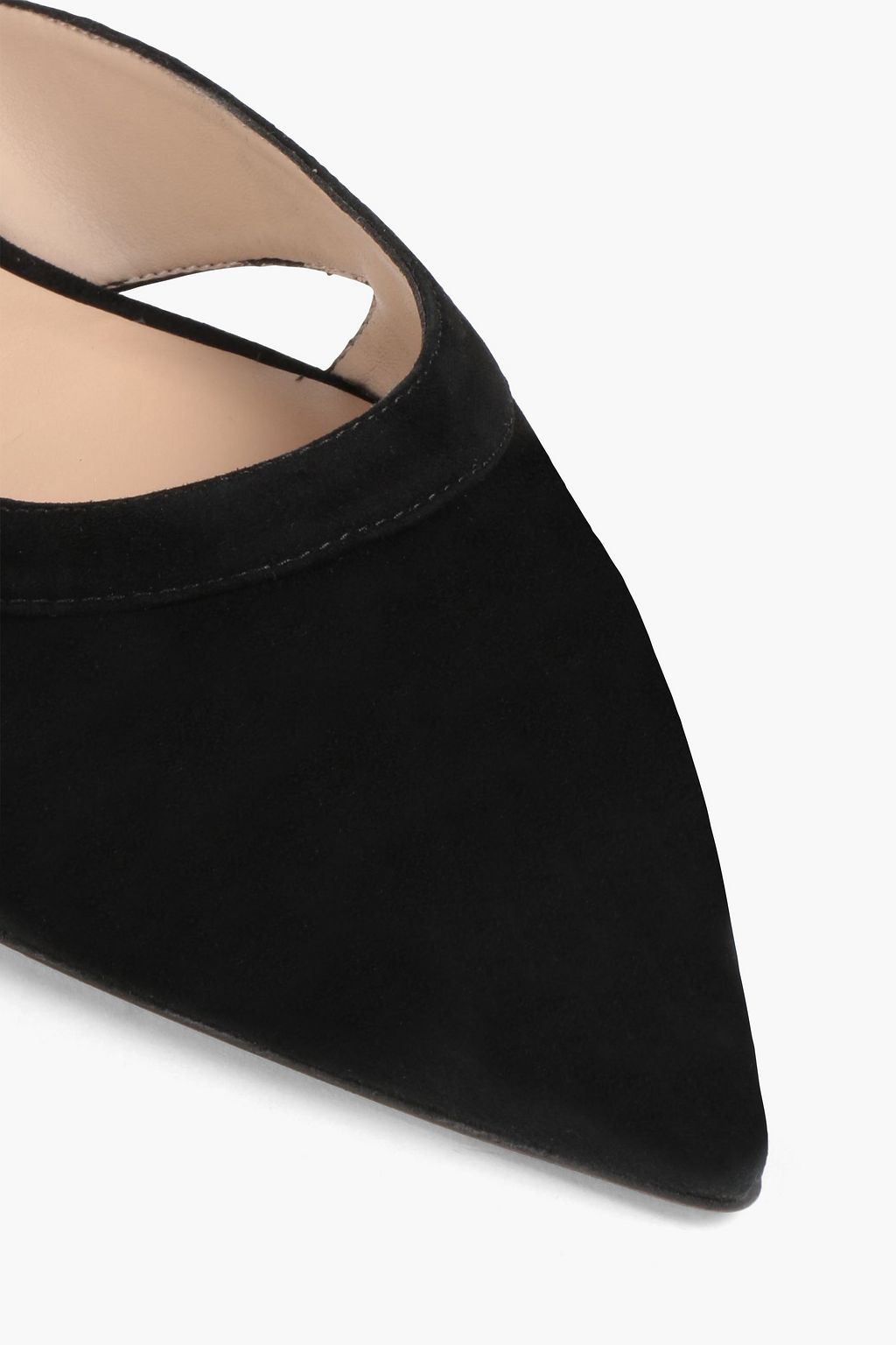 STUART WEITZMAN Avenue cutout suede point-toe flats