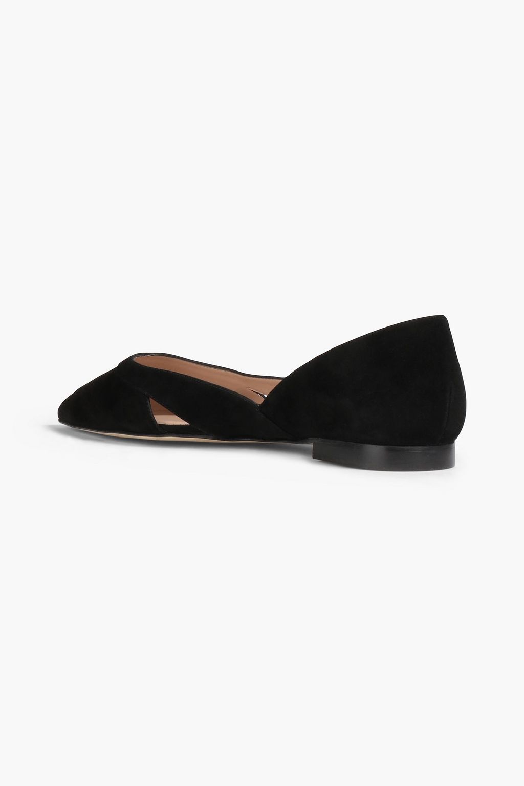 STUART WEITZMAN Avenue cutout suede point-toe flats