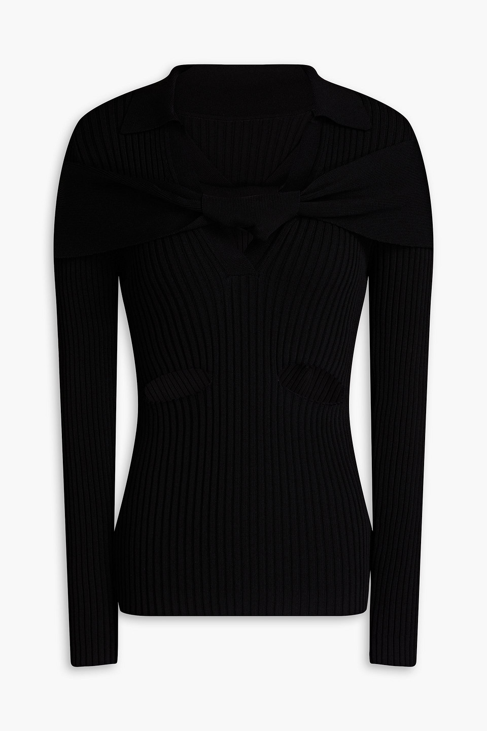jacquemus - cutout ribbed-knit top - black - fr 34