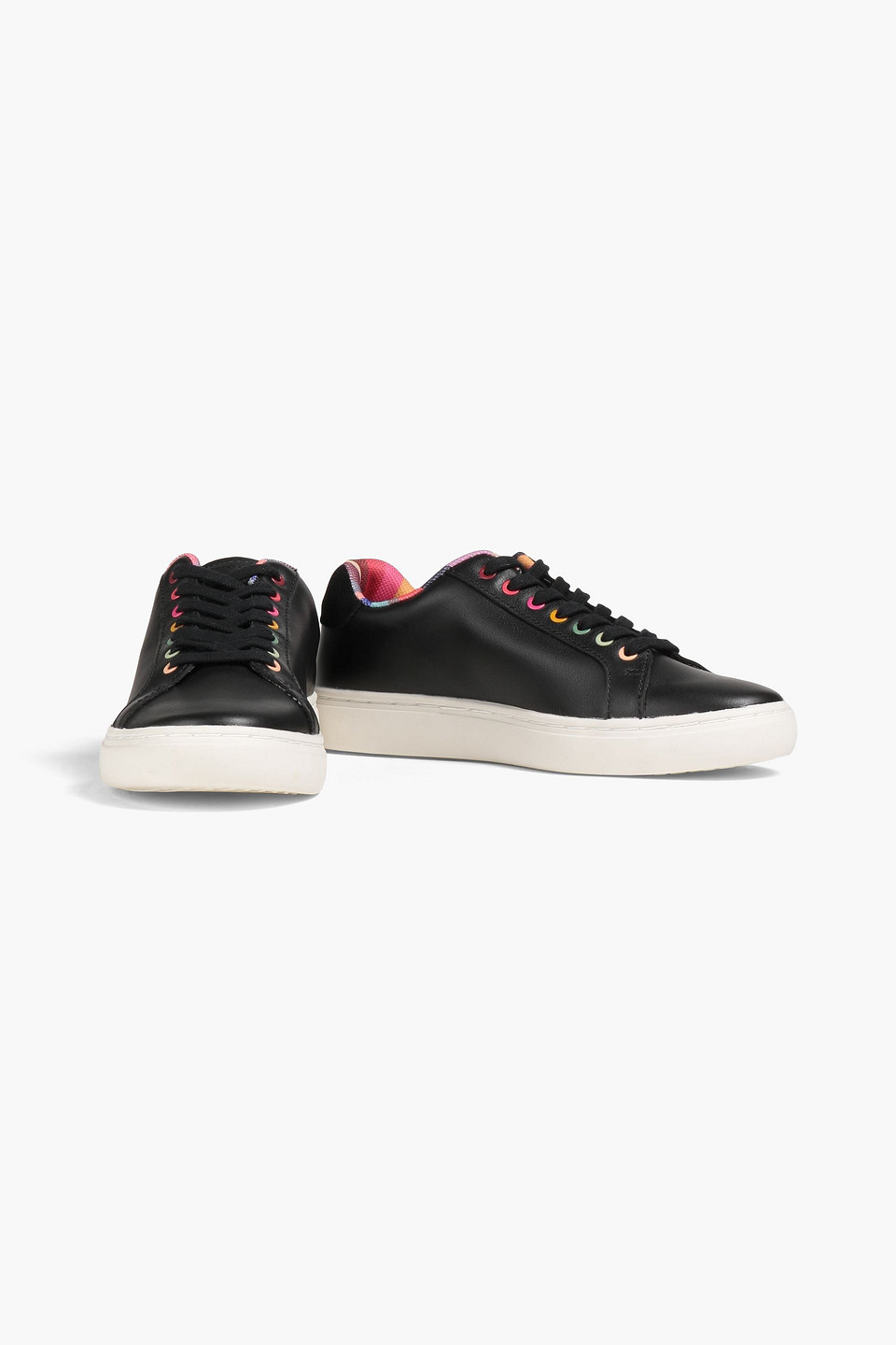 Paul Smith Suede-trimmed Leather Trainers In Black