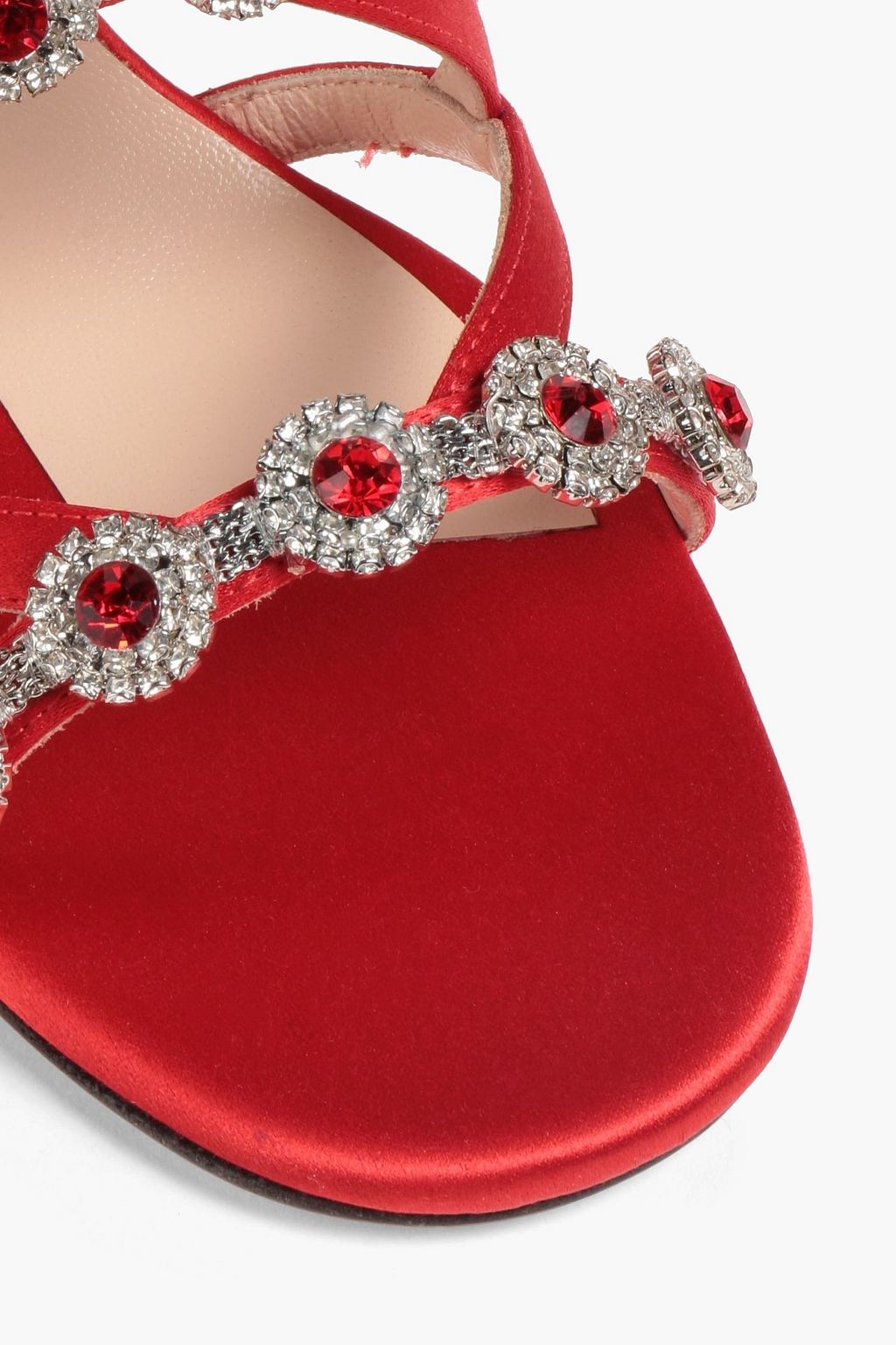 CHRISTOPHER KANE Crystal-embellished satin sandals