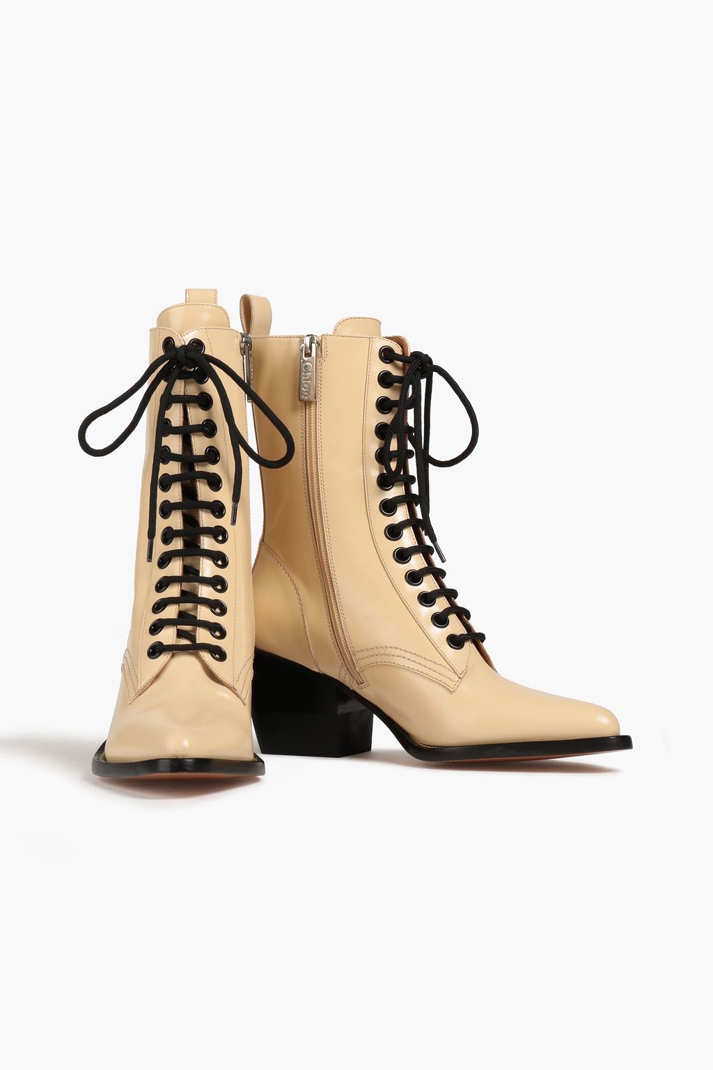 CHLOÉ Leather point-toe ankle boots