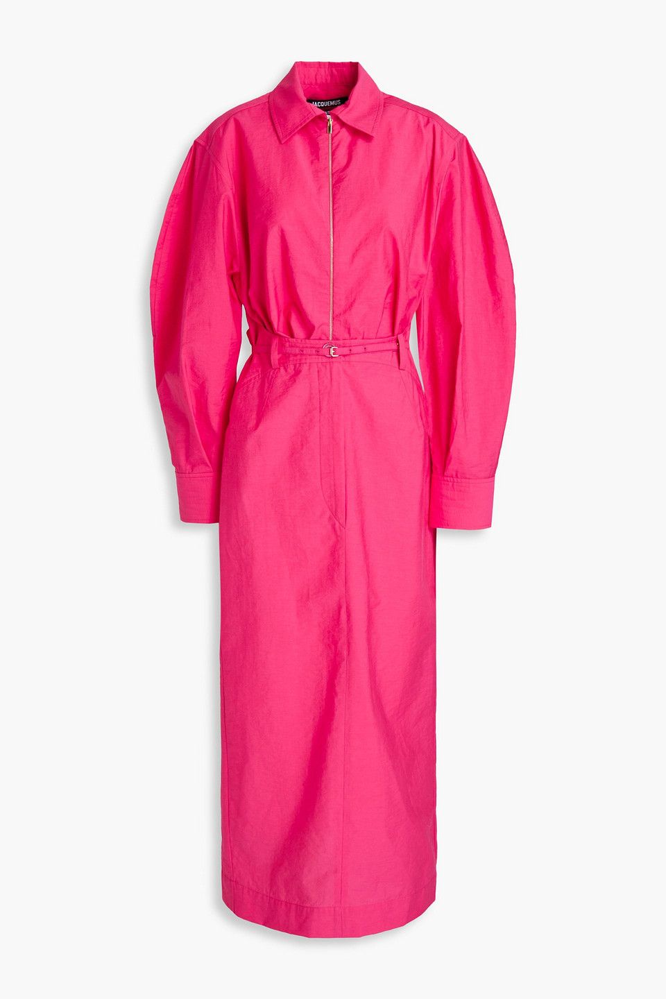 jacquemus - uzco cutout cotton-blend midi shirt dress - pink - fr 32