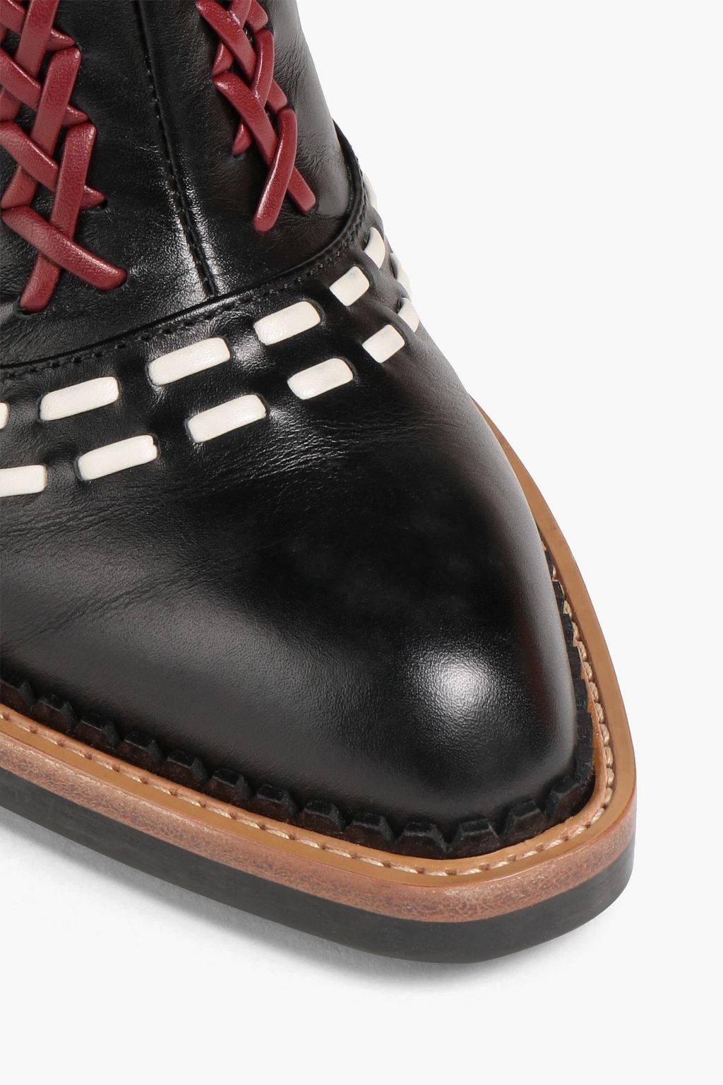 TOD'S Whipstitched leather ankle boots