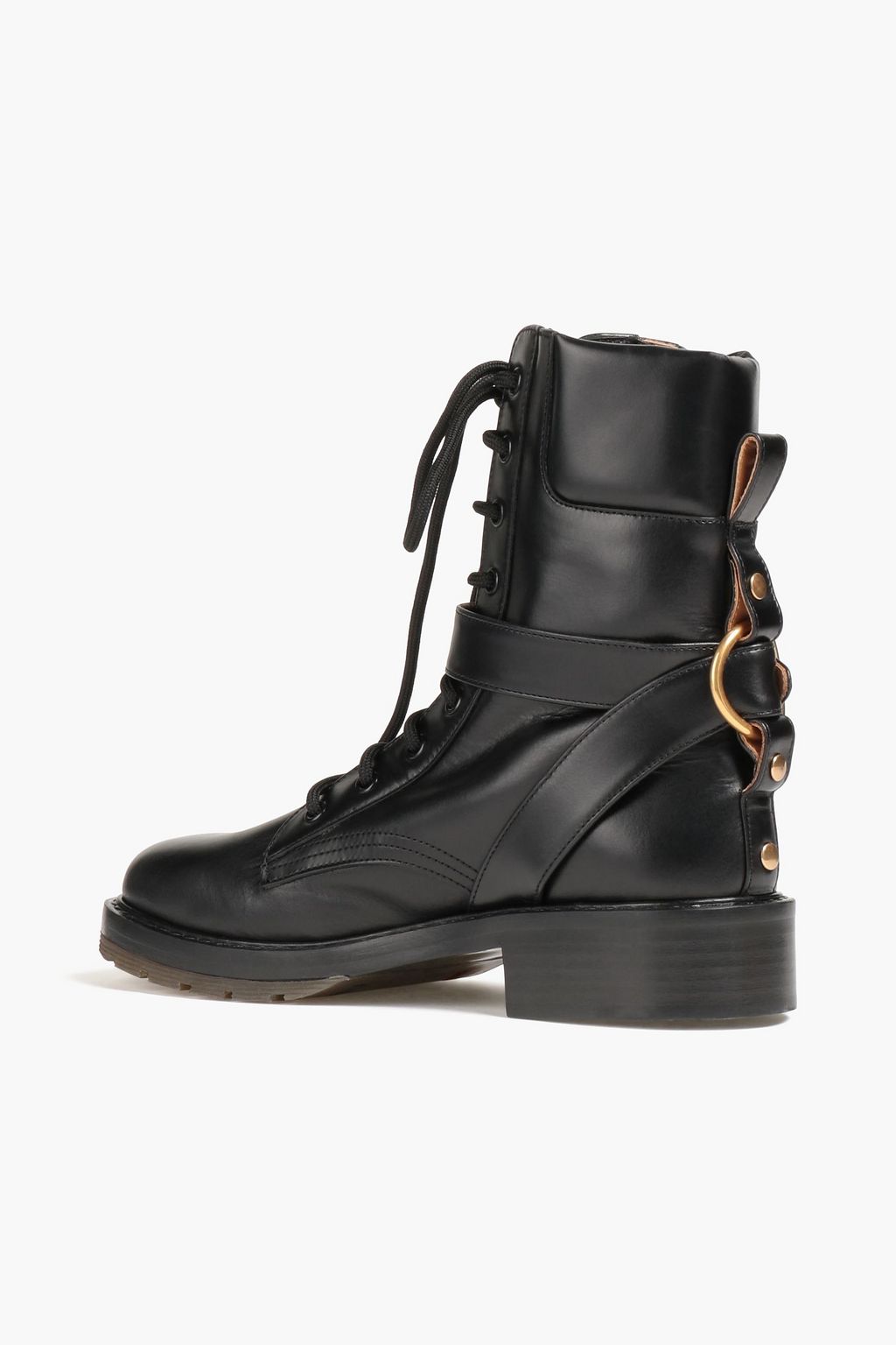 CHLOÉ Diane レザー コンバットブーツ バックル付き