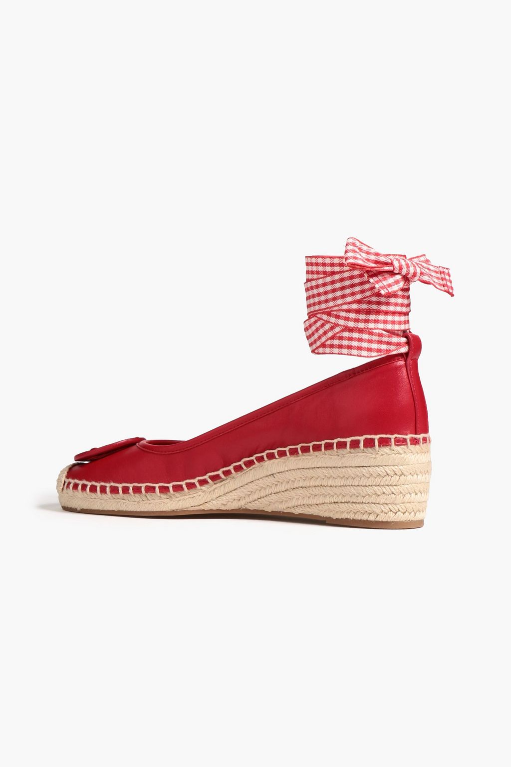 TORY BURCH Minnie Espadrille-Wedges aus Leder mit Verzierung