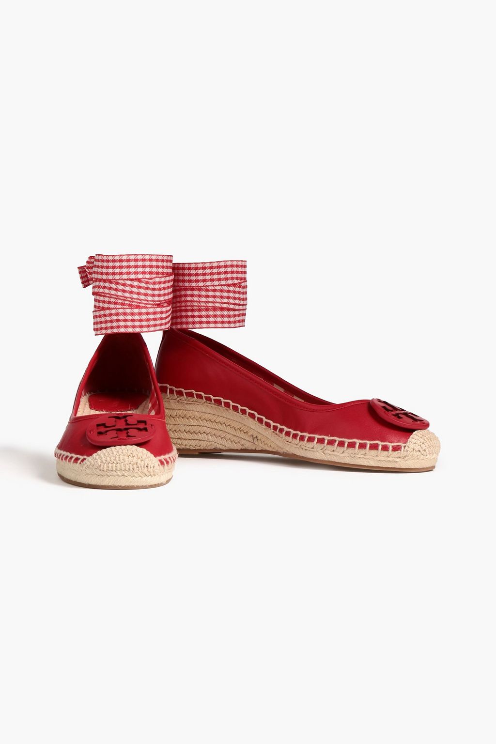 TORY BURCH Minnie Espadrille-Wedges aus Leder mit Verzierung