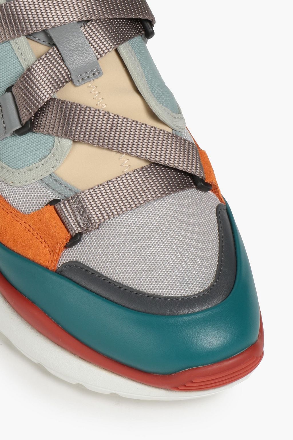 CHLOÉ Leather, suede and mesh sneakers