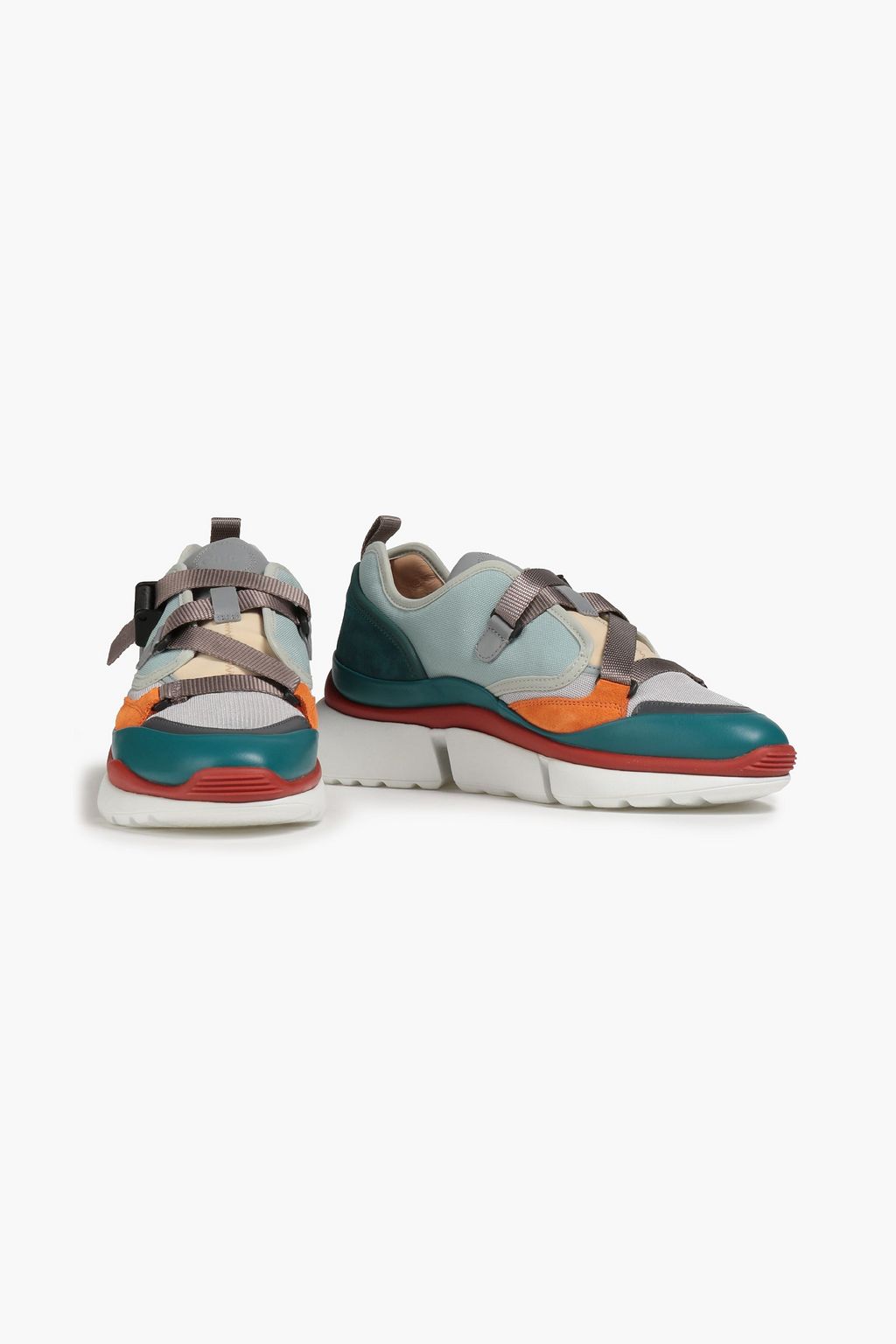 CHLOÉ Leather, suede and mesh sneakers
