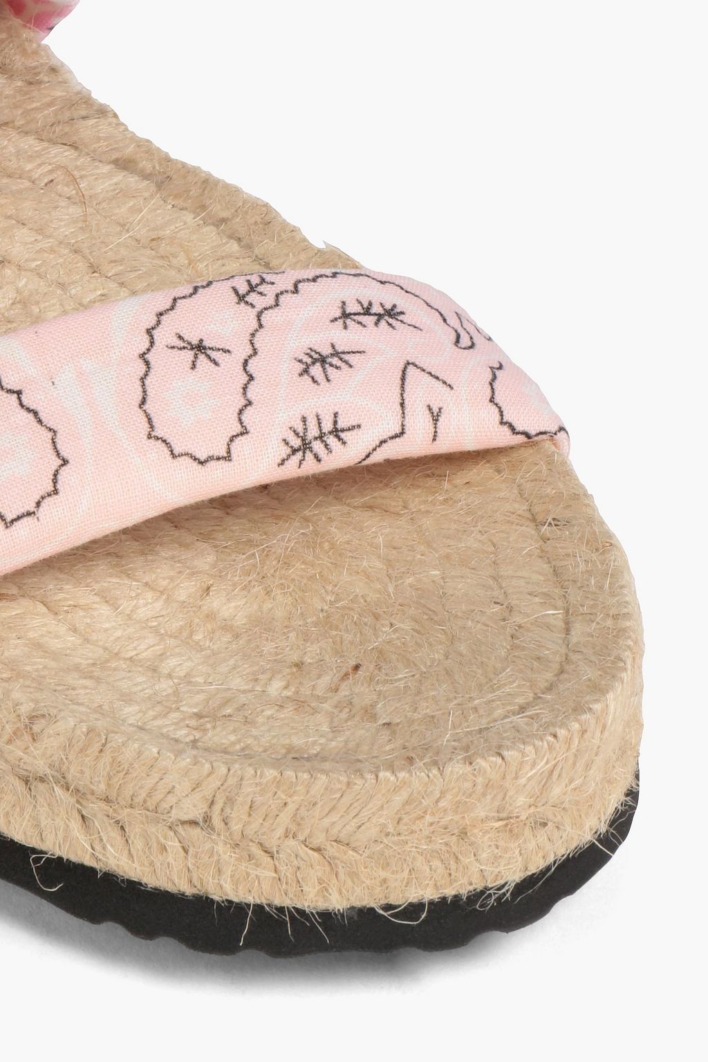 MANEBÍ Paisley-print canvas platform espadrille slides