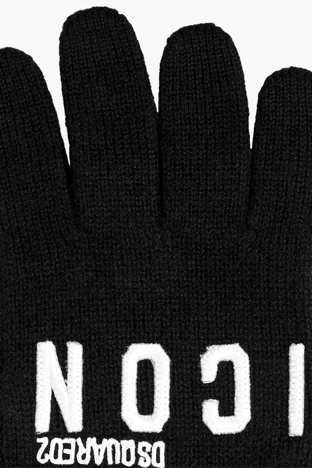 DSQUARED2 Icon appliquéd wool gloves